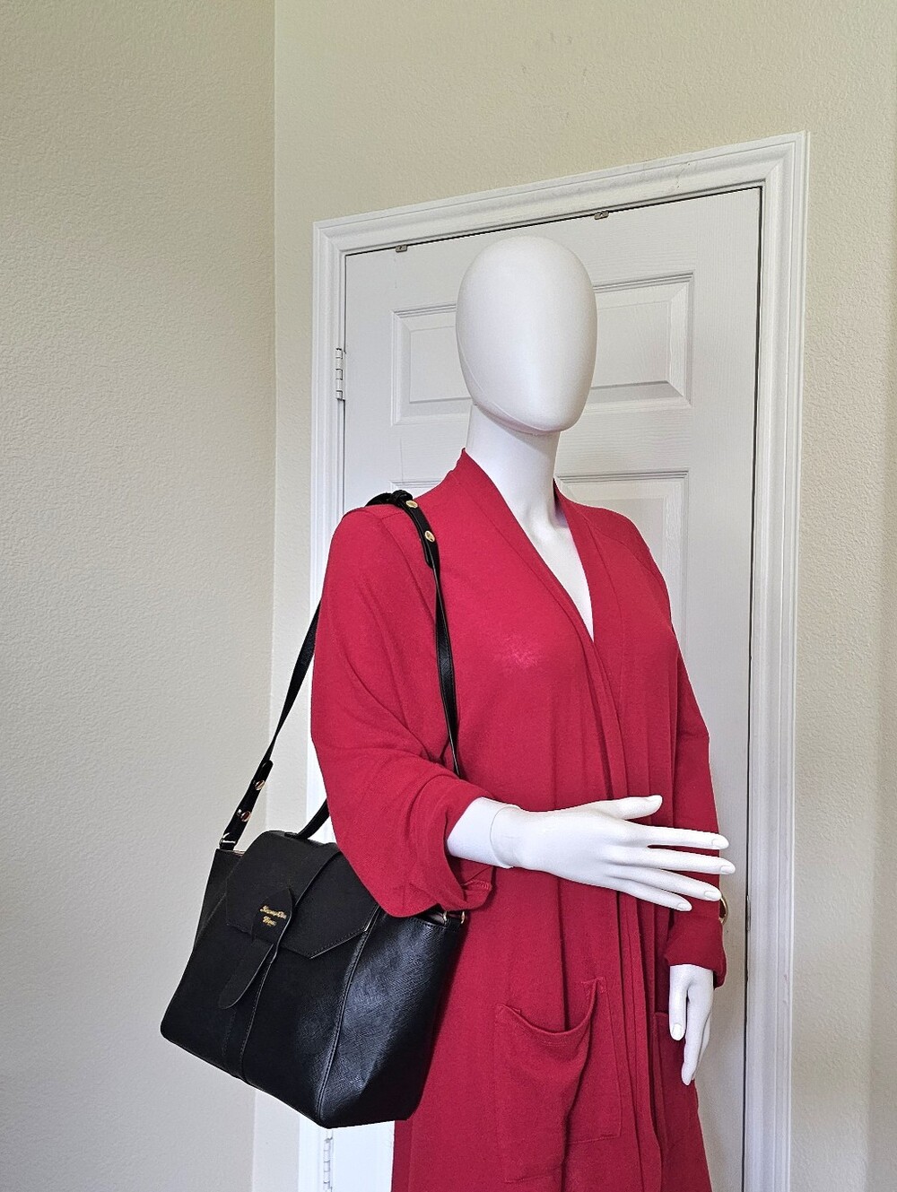 Samantha Vega Fold-over Satchel - Black
